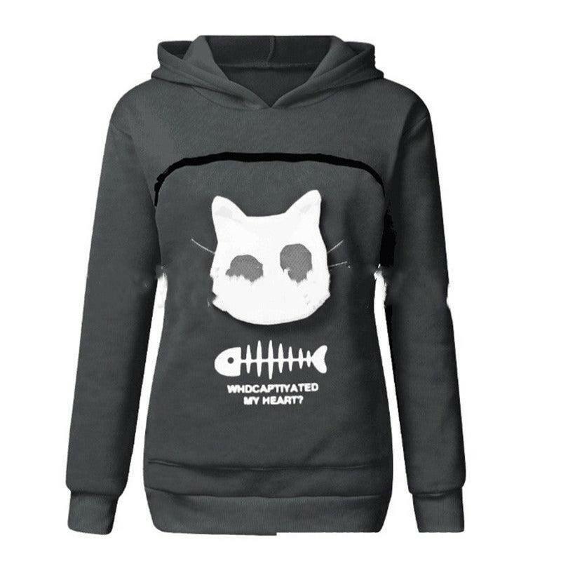Cat Lovers Pocket Carrier Hoodie Sweatshirt - Glooosy Store