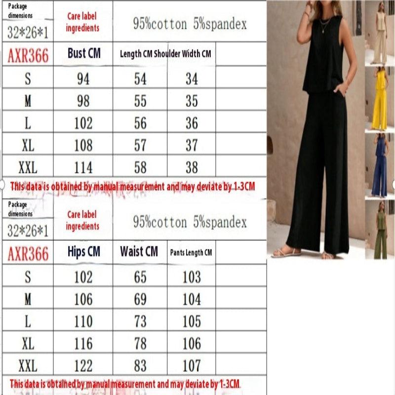 Elegant Spring Summer Women's Two Pieces Full Trousers Outfit - Glooosy Store