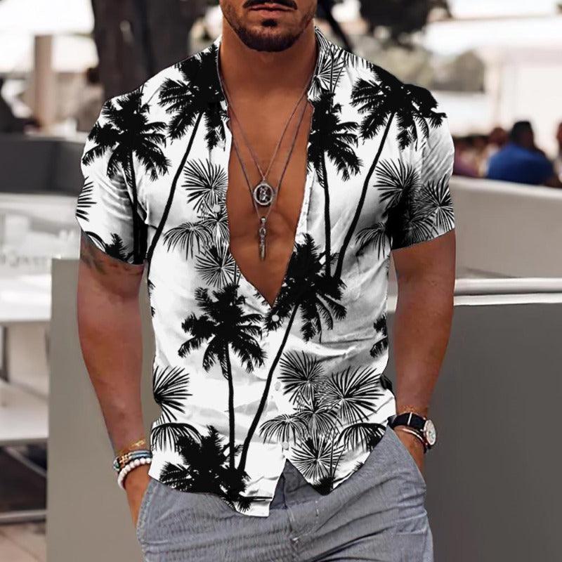 Hawaii Short Sleeve Summer Beach Men Shirt - Glooosy Store