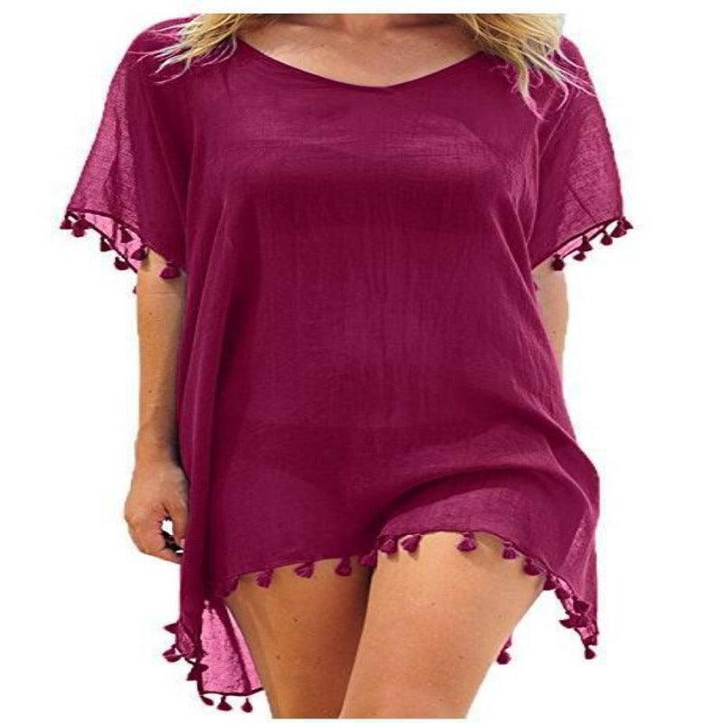 Women Loose Chiffon Summer Beach Tunic Cover-Up Shirt - Glooosy Store