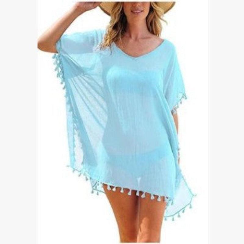 Women Loose Chiffon Summer Beach Tunic Cover-Up Shirt - Glooosy Store