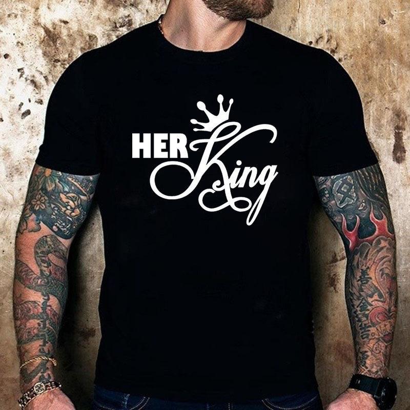 King and Queen Printed Couple Summer T-Shirt - Glooosy Store