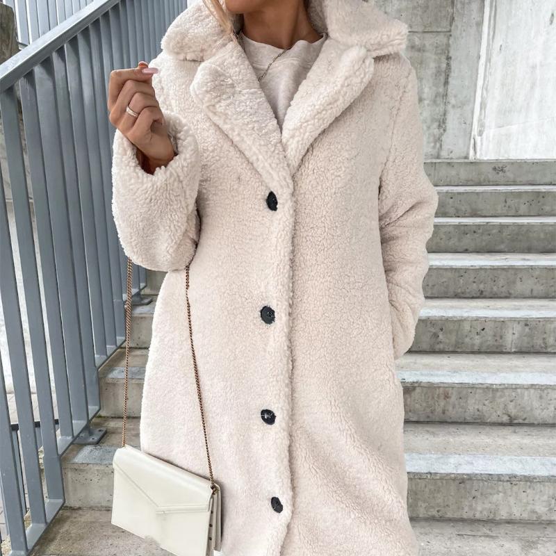 Women's Teddy Bear Plush Fluffy Long Coat