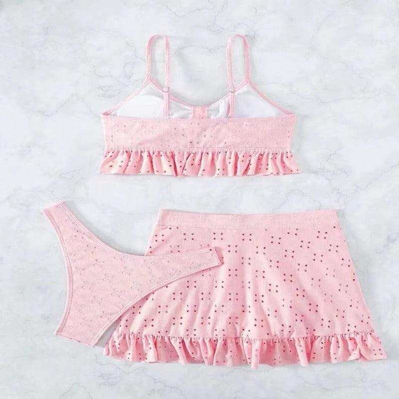 3pcs Beach Bikini With Skirt Fashion Ruffle Design - Glooosy Store