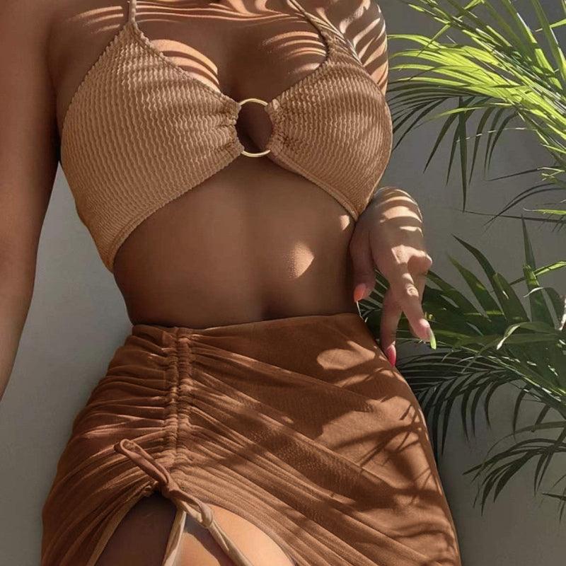 3pcs Halter Bikini Summer Fashion Beach Swimsuit For Women - Glooosy Store