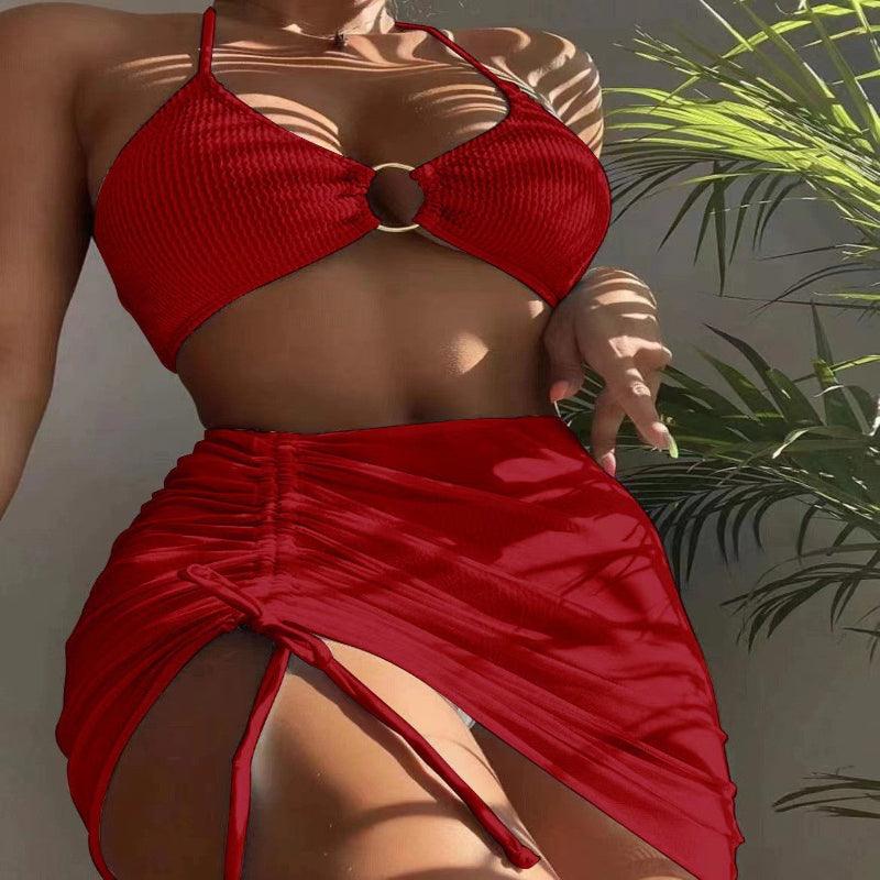 3pcs Halter Bikini Summer Fashion Beach Swimsuit For Women - Glooosy Store