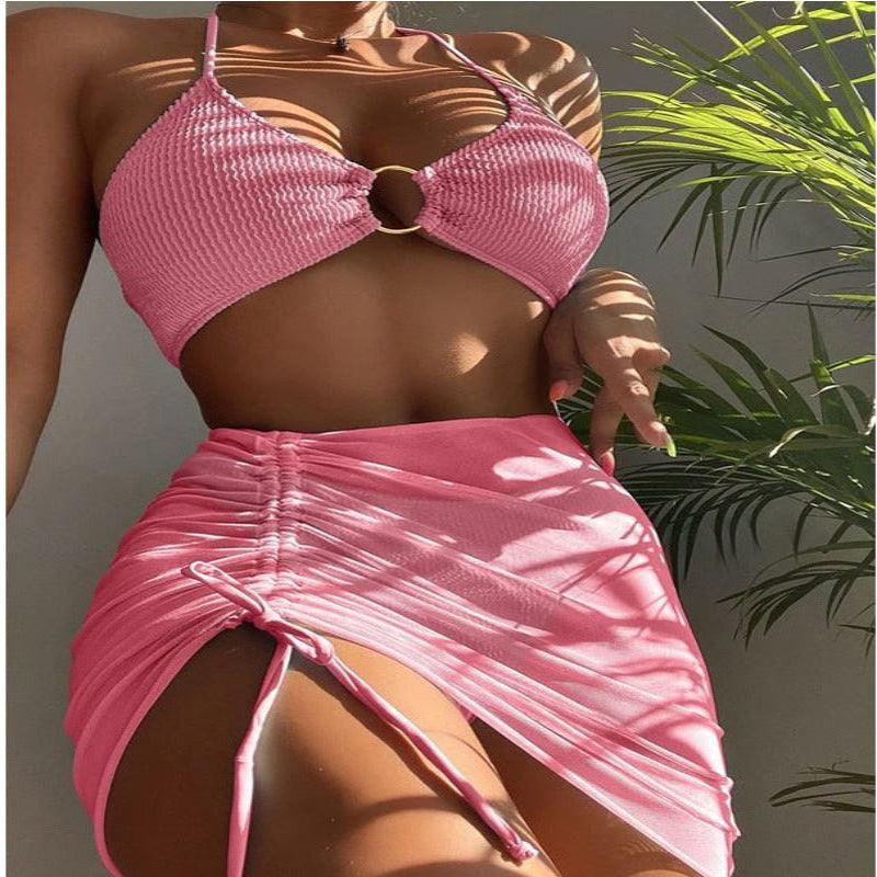 3pcs Halter Bikini Summer Fashion Beach Swimsuit For Women - Glooosy Store