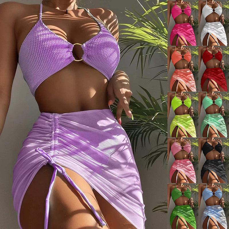 3pcs Halter Bikini Summer Fashion Beach Swimsuit For Women - Glooosy Store