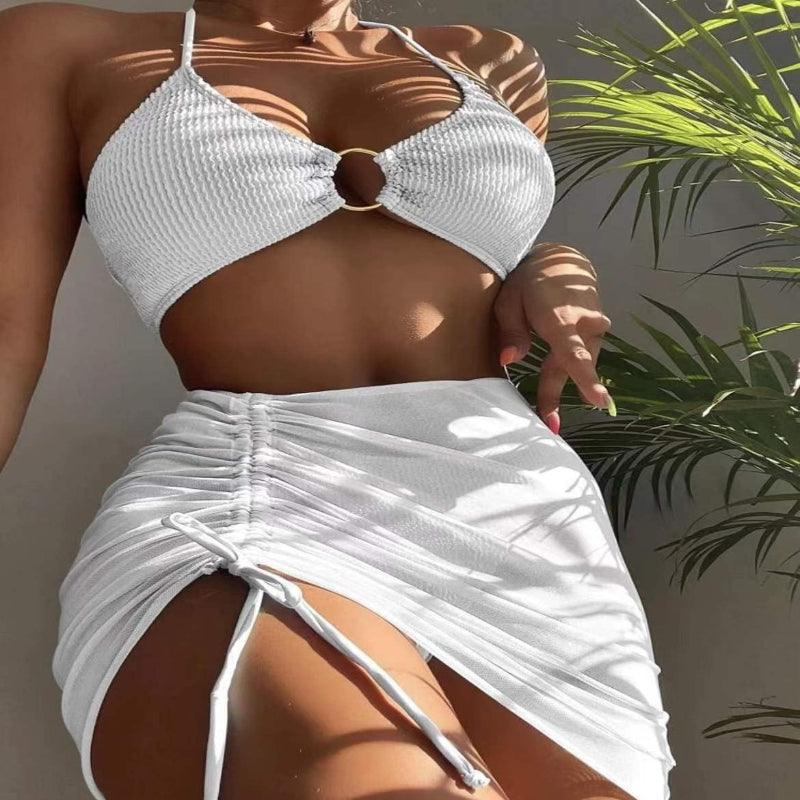 3pcs Halter Bikini Summer Fashion Beach Swimsuit For Women - Glooosy Store