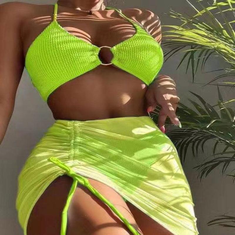 3pcs Halter Bikini Summer Fashion Beach Swimsuit For Women - Glooosy Store
