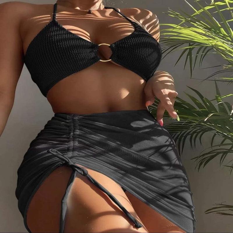 3pcs Halter Bikini Summer Fashion Beach Swimsuit For Women - Glooosy Store