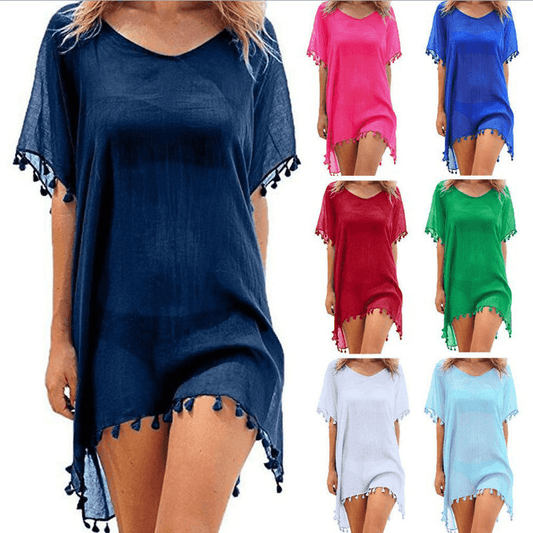 Women Loose Chiffon Summer Beach Tunic Cover-Up Shirt - Glooosy Store