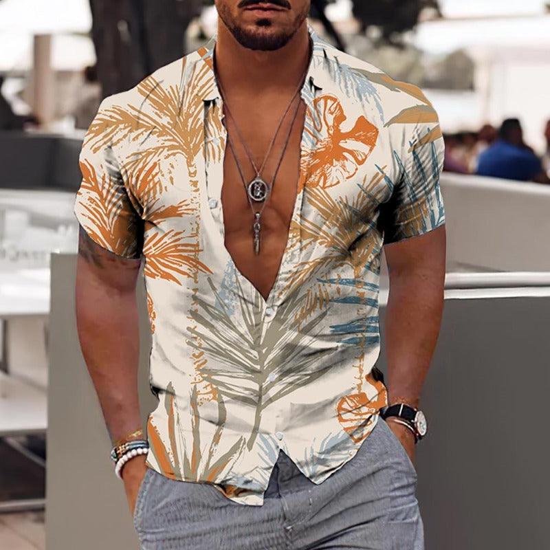 Hawaii Short Sleeve Summer Beach Men Shirt - Glooosy Store