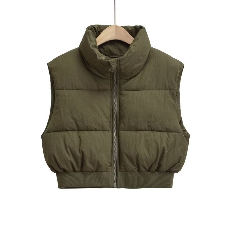 Women's Fashion Casual Padded Short Jacket Vest