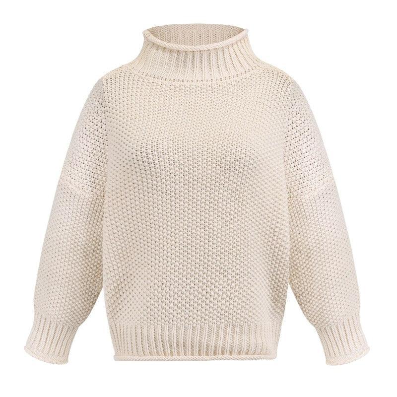 Women Thick Thread Turtleneck Knitted Pullover - Glooosy Store