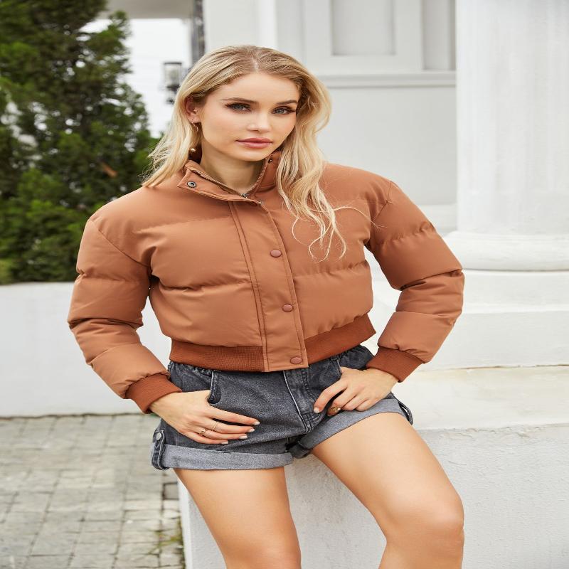 Women's Padded Short High Collar Warm Trendy Jacket