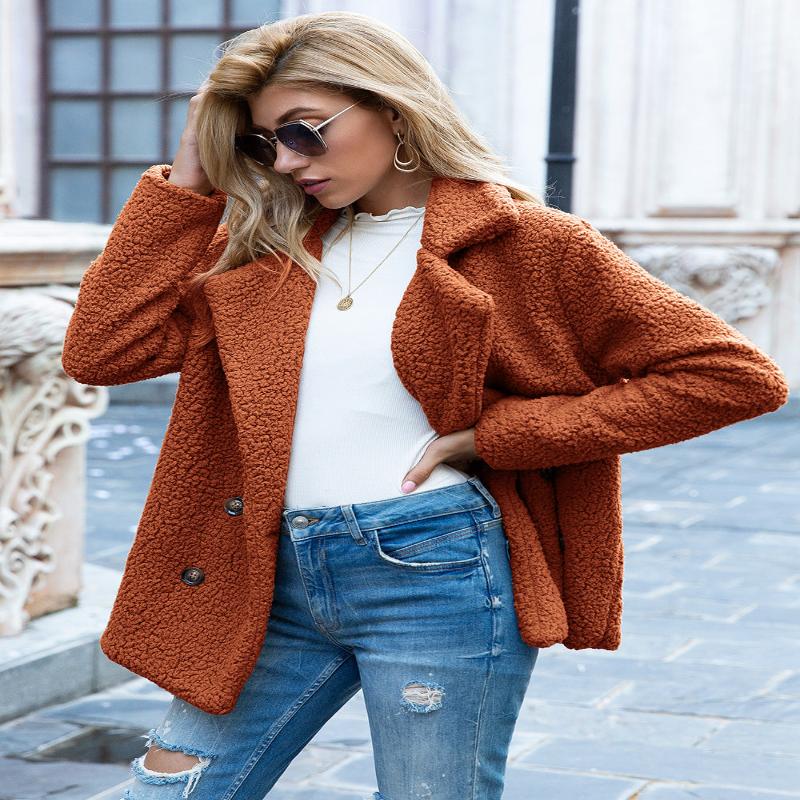 Loose Lapel Fluffy Coat Cardigan For Women