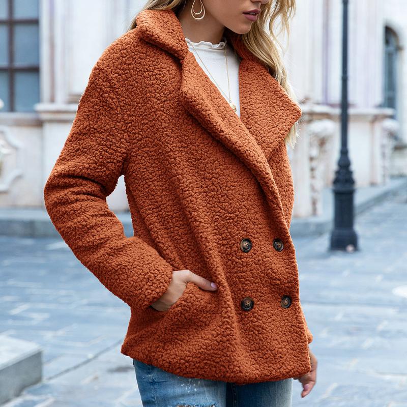 Loose Lapel Fluffy Coat Cardigan For Women