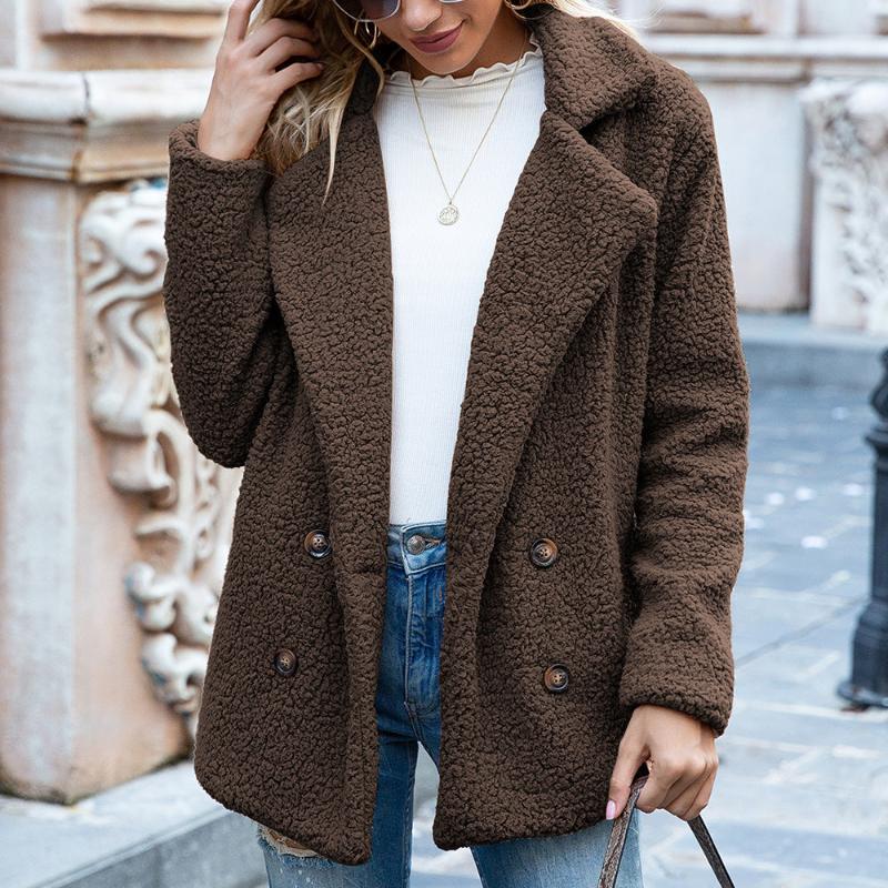 Loose Lapel Fluffy Coat Cardigan For Women