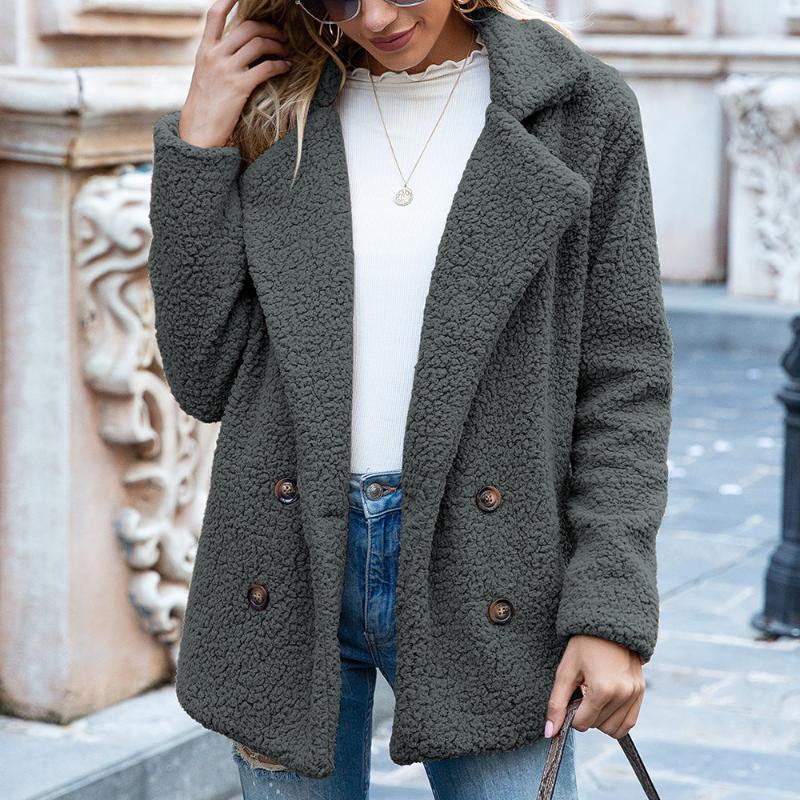 Loose Lapel Fluffy Coat Cardigan For Women