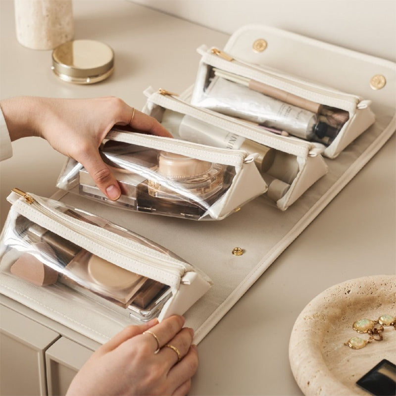 Folding Cosmetic Bag Large Capacity Travel Storage For Women