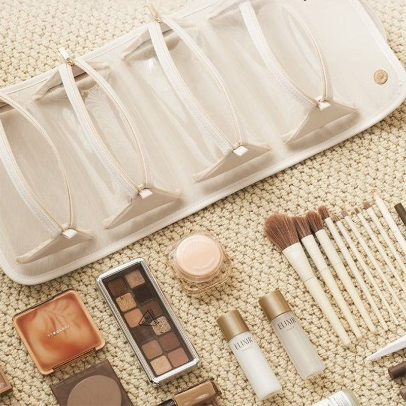 Folding Cosmetic Bag Large Capacity Travel Storage For Women