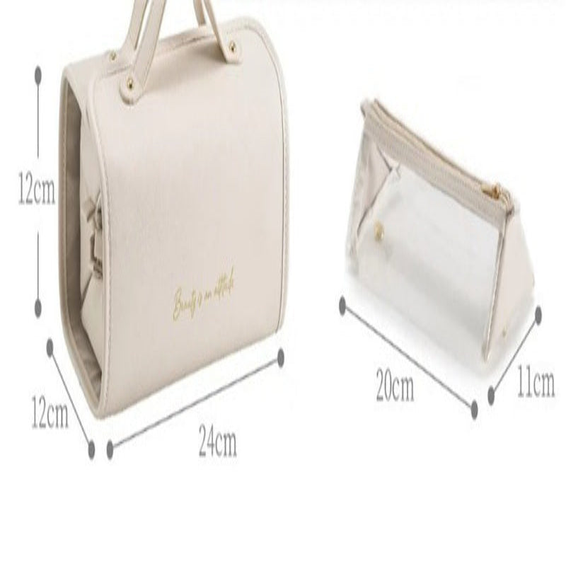 Folding Cosmetic Bag Large Capacity Travel Storage For Women