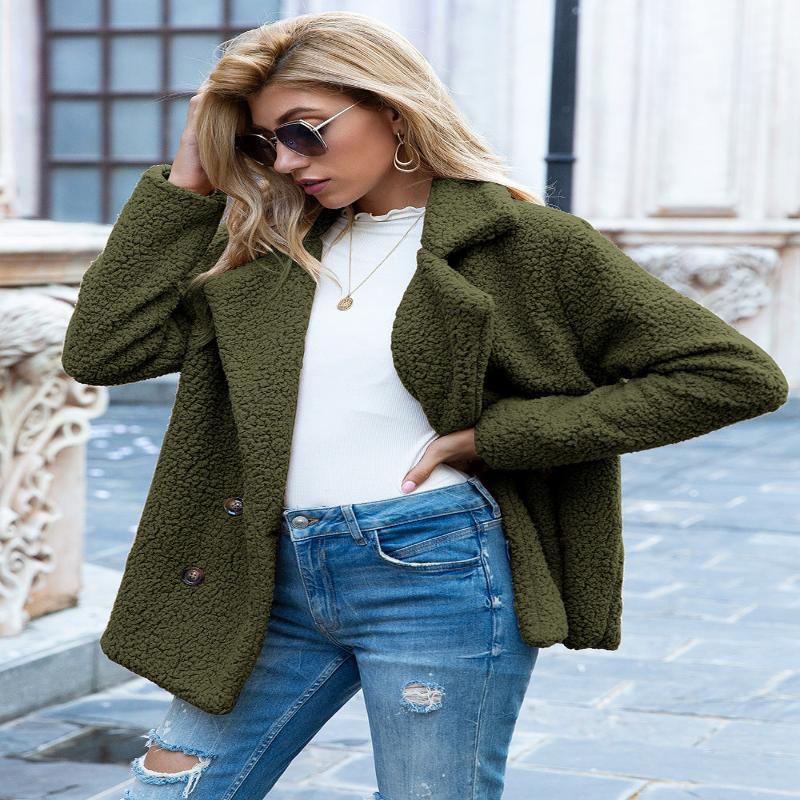 Loose Lapel Fluffy Coat Cardigan For Women