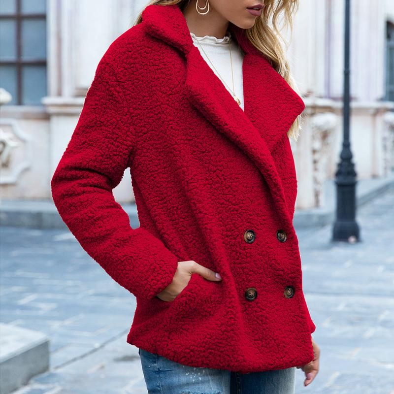 Loose Lapel Fluffy Coat Cardigan For Women