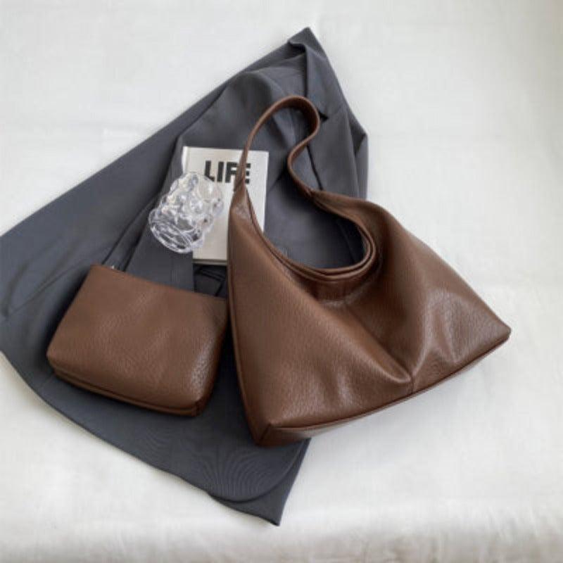 Women's faux leather handbag and wallet set
