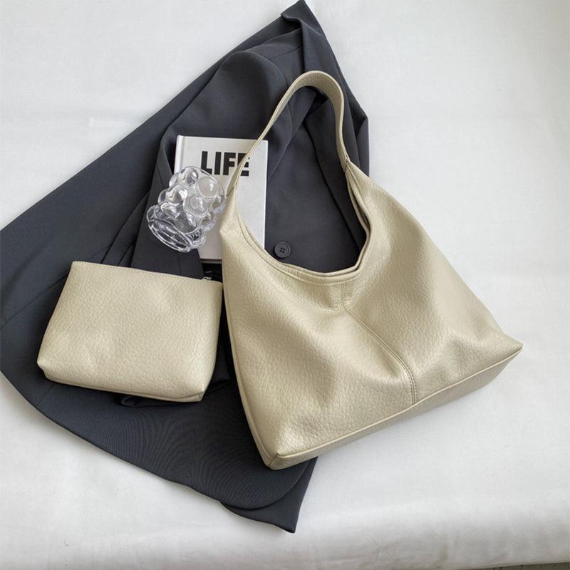 Women's faux leather handbag and wallet set