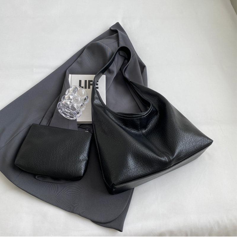 Women's faux leather handbag and wallet set