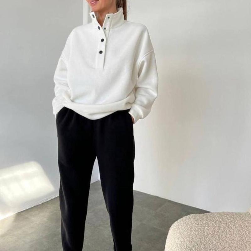 Casual Pullover Long Pants Warm Tracksuit Set - Glooosy Store