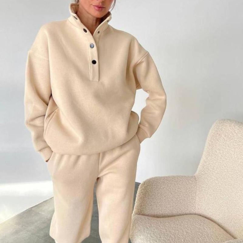 Casual Pullover Long Pants Warm Tracksuit Set - Glooosy Store