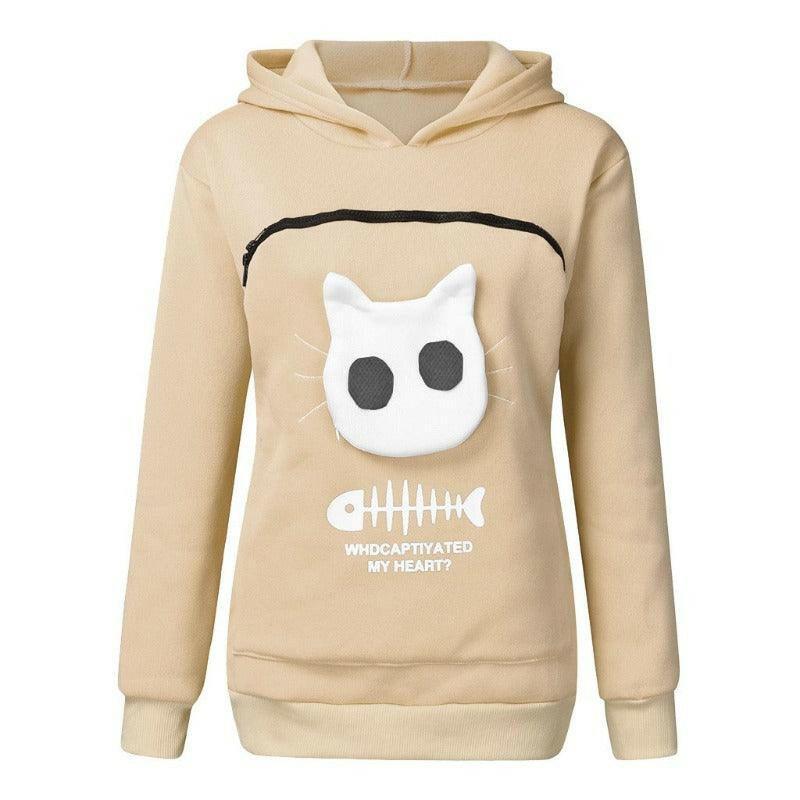 Cat Lovers Pocket Carrier Hoodie Sweatshirt - Glooosy Store