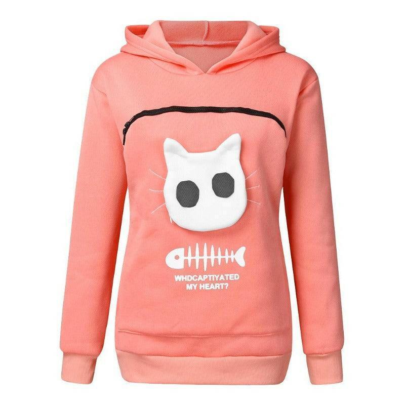 Cat Lovers Pocket Carrier Hoodie Sweatshirt - Glooosy Store