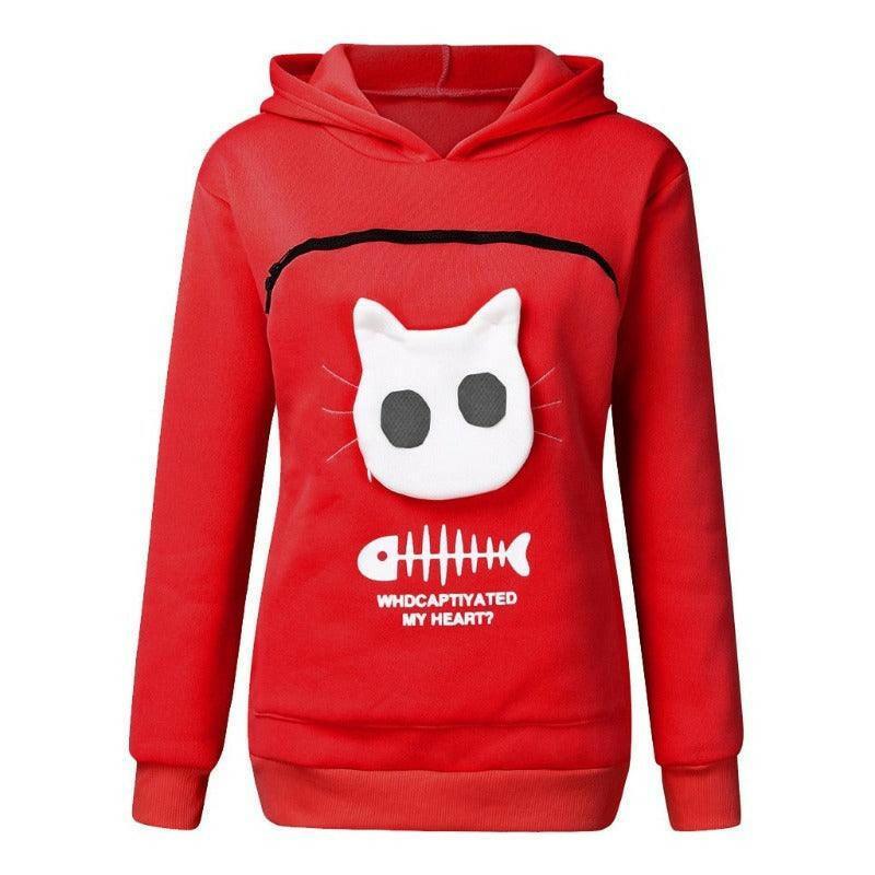 Cat Lovers Pocket Carrier Hoodie Sweatshirt - Glooosy Store