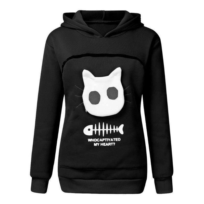 Cat Lovers Pocket Carrier Hoodie Sweatshirt - Glooosy Store