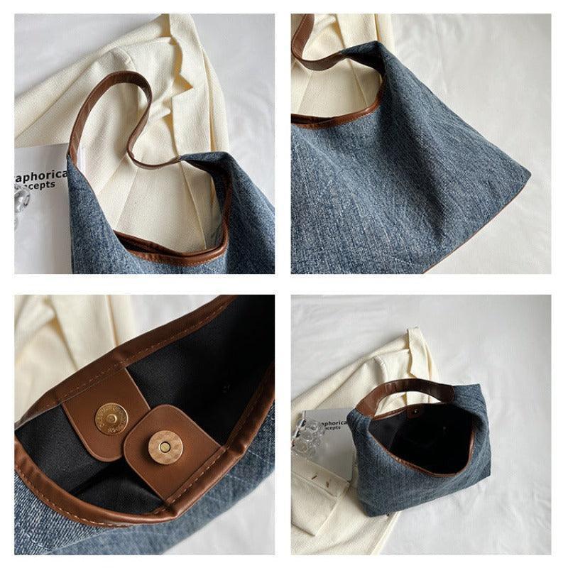 Women's denim shopping tote