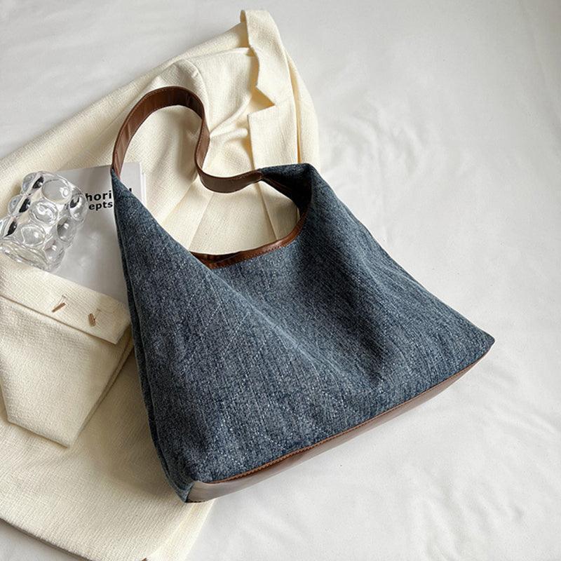 Women's denim shopping tote