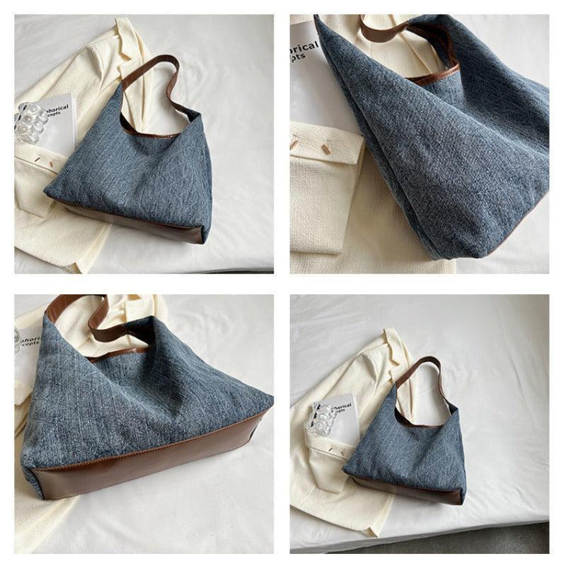 Women's denim shopping tote