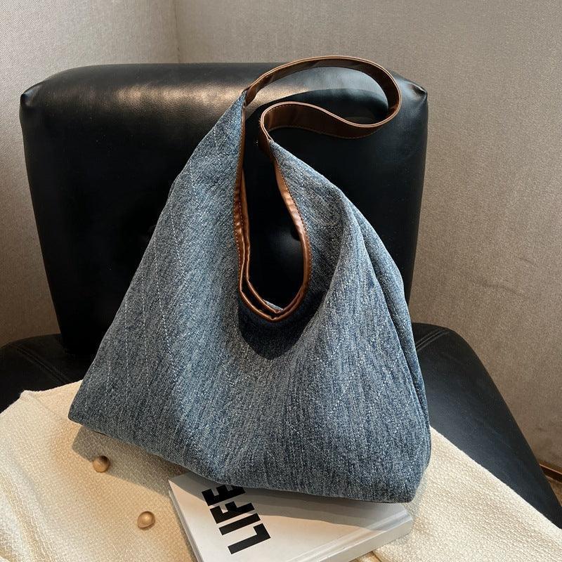 Women's denim shopping tote