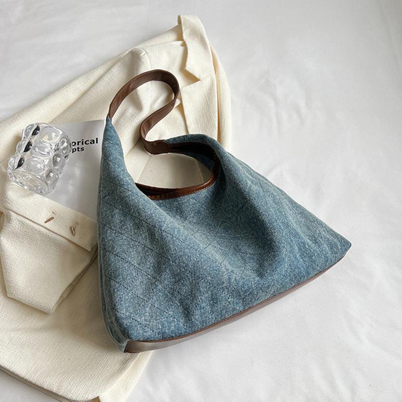 Women's denim shopping tote