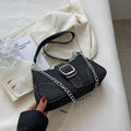 Small denim shoulder handbag