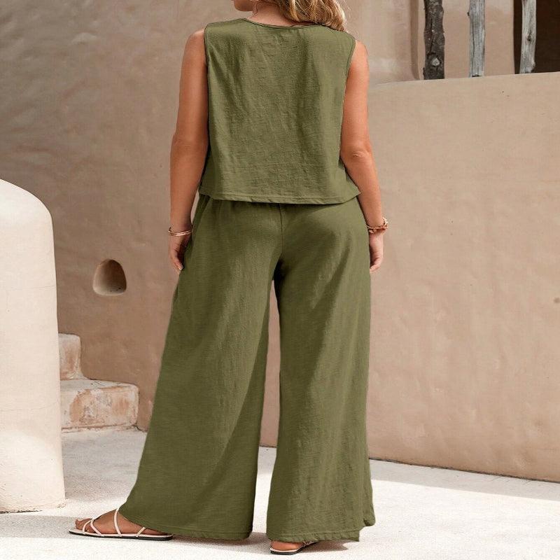 Women's elegant two-piece trouser set