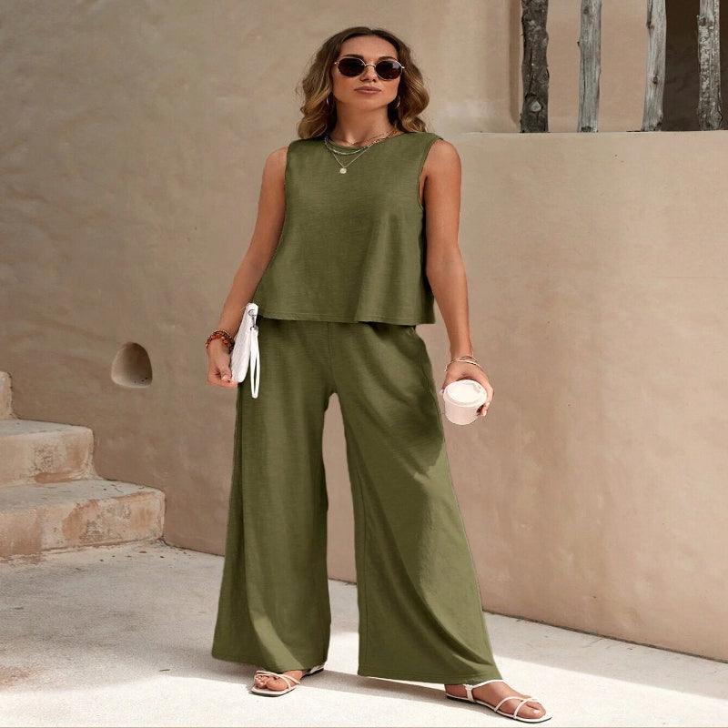 Women's elegant two-piece trouser set