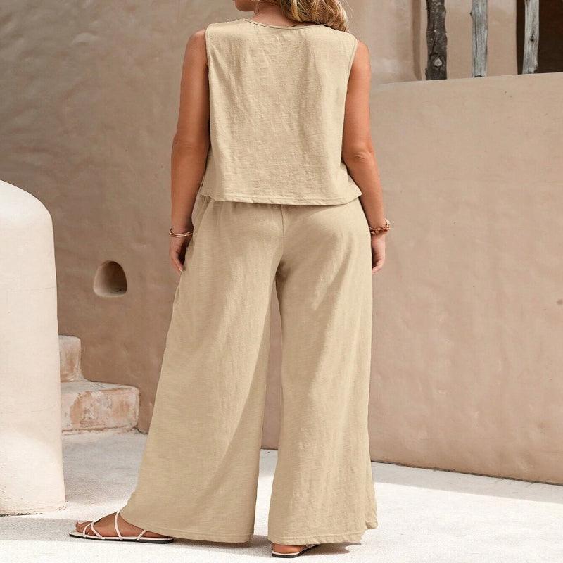 Women's elegant two-piece trouser set