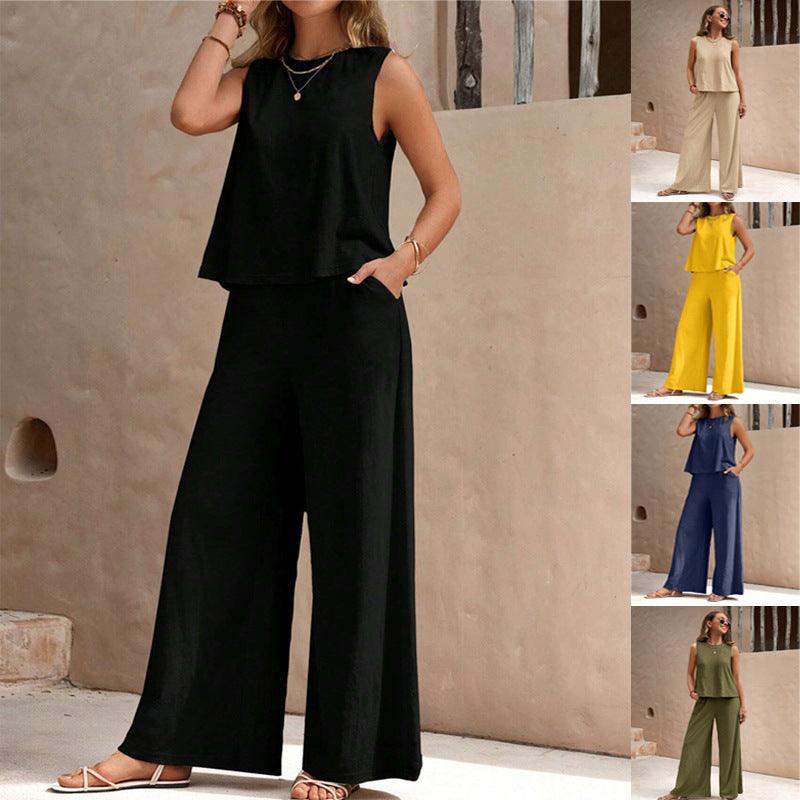 Women's elegant two-piece trouser set