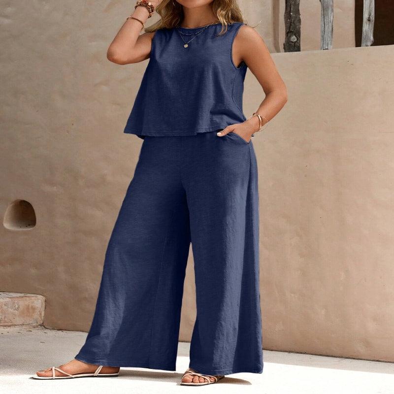 Women's elegant two-piece trouser set