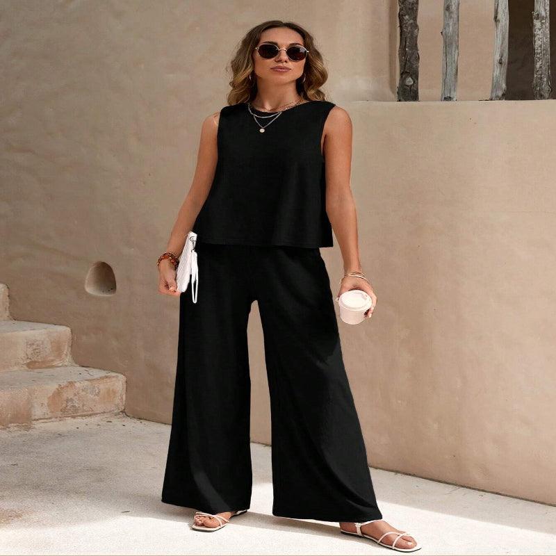 Women's elegant two-piece trouser set